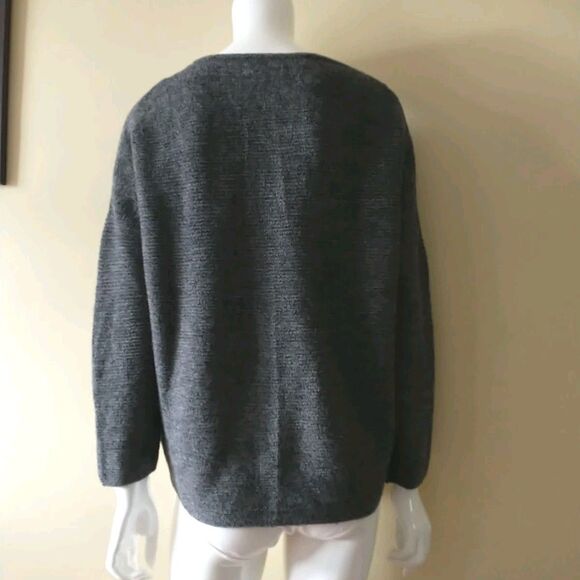 Beyond Threads Sweater Pullover Womens M Gray Alpaca Wool Lagenlook Relaxed Fit - Picture 2 of 10
